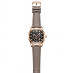 Binkada Men's Luxury Chronograph Watch – Gold-Tone Case with Textured Leather Strap