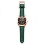 Binkada Men's Luxury Chronograph Watch – Gold-Tone Case with Textured Leather Strap