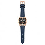 Binkada Men's Luxury Chronograph Watch – Gold-Tone Case with Textured Leather Strap