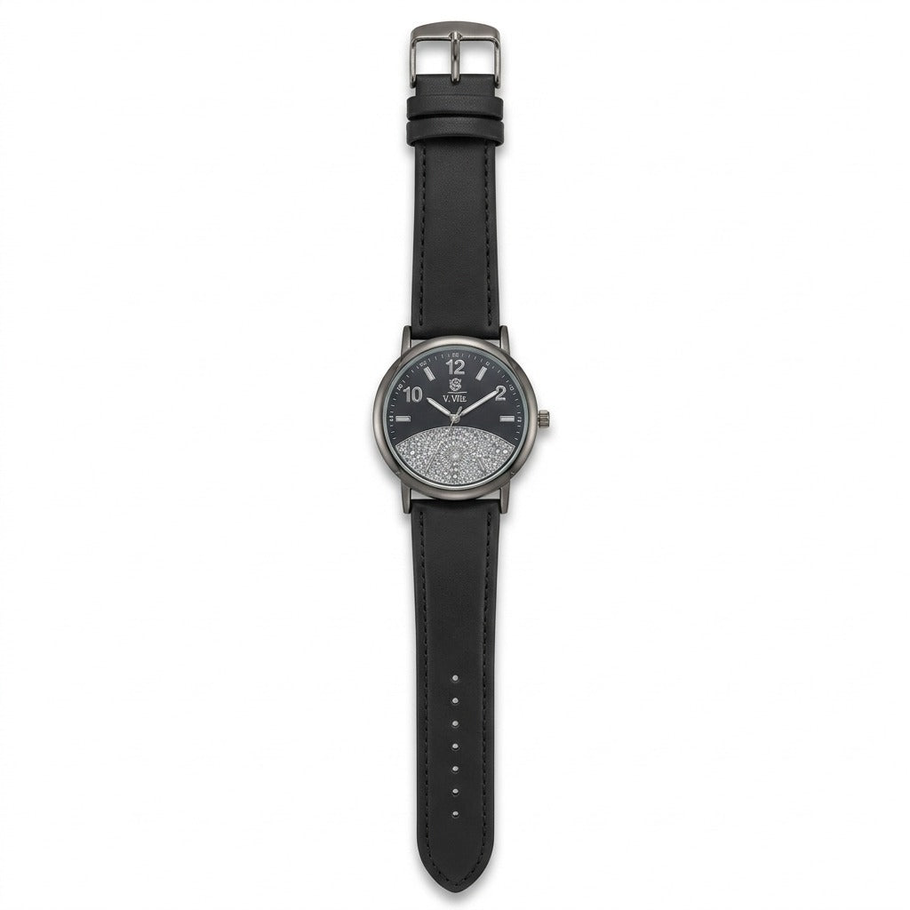 Stylish Analog Wrist Watch with Glitter Dial & Colorful Strap