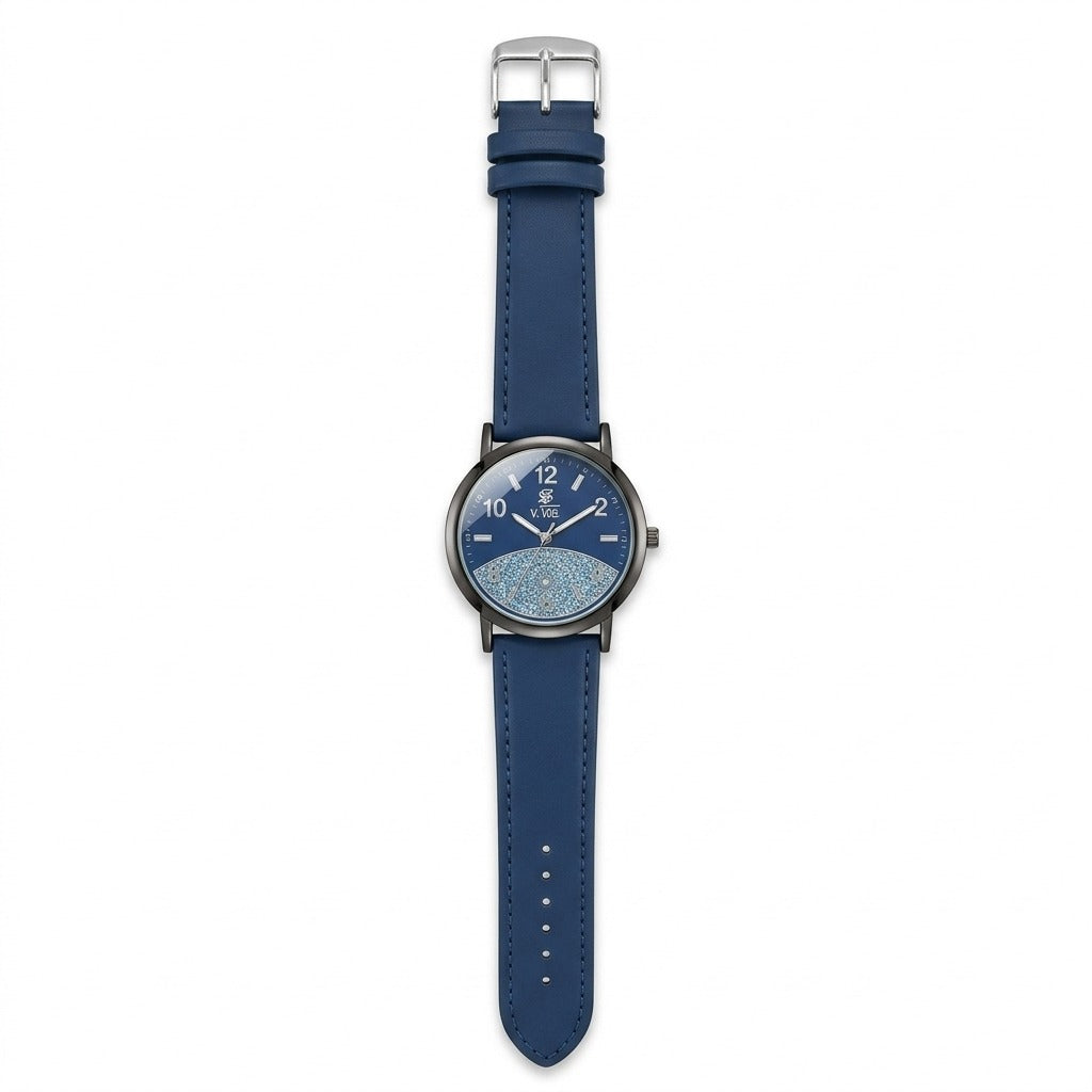 Stylish Analog Wrist Watch with Glitter Dial & Colorful Strap