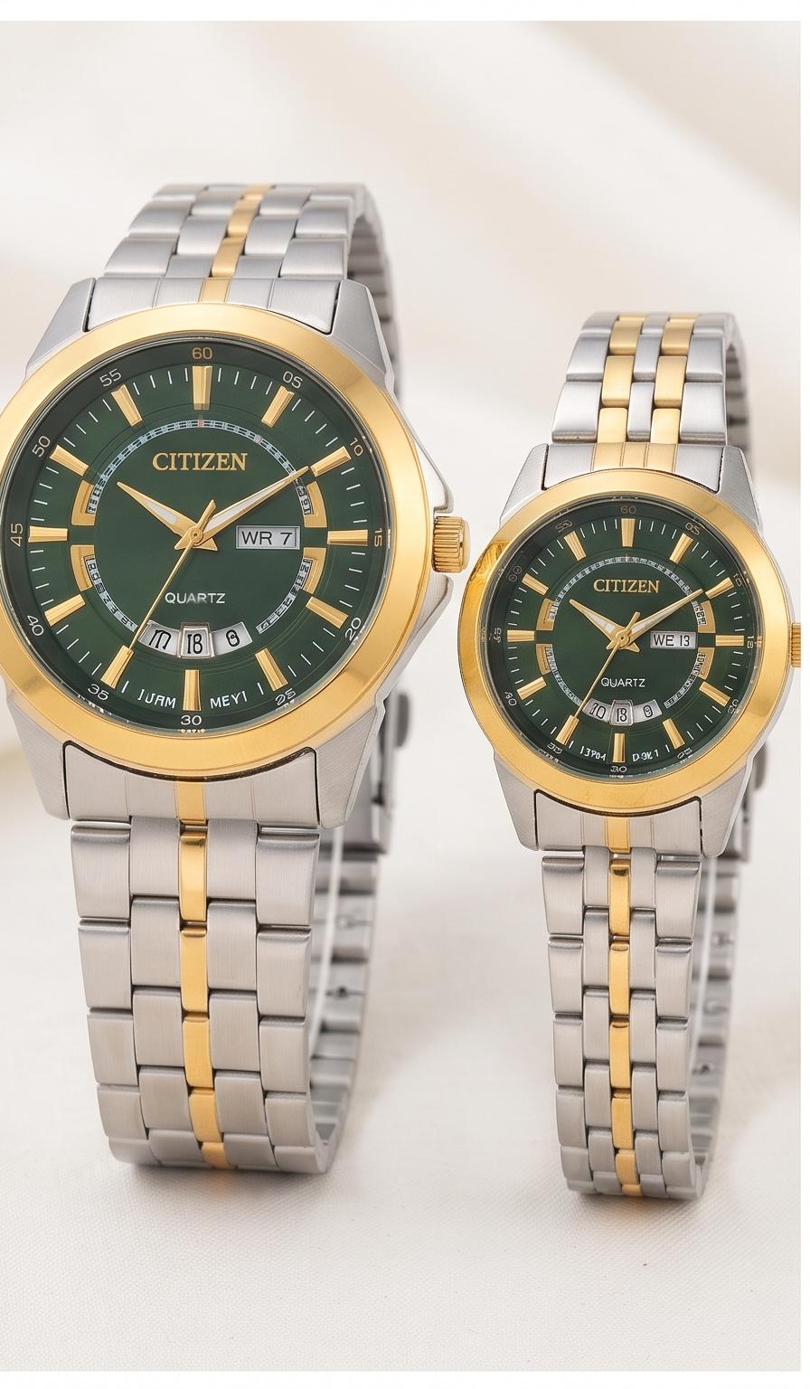 CITIZEN Style Luxury Couple Watches Set – Gold, Two-Tone & Black Quartz Watches