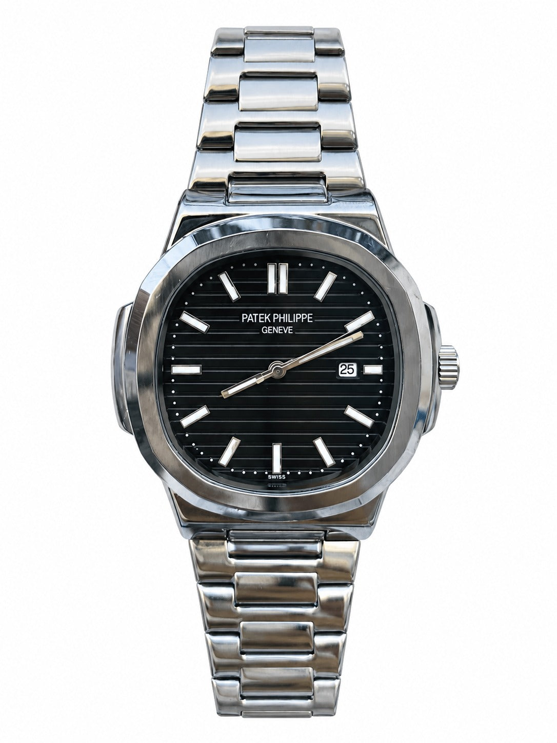 Luxury Black Dial Silver Metal Watch – Date Display