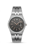 Essential Quartz Black Textured Dial Silver Luxury Watch