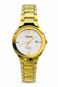 FEIWO Classic Gold Quartz Watch – White Dial