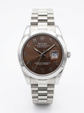 Aurex Chocolate Brown Arabic Dial Silver Watch – Classic Edition