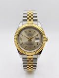 Classic Two-Tone Gold & Silver Arabic Dial Luxury Watch