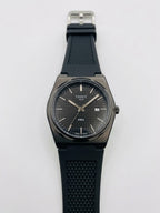 Aurex Midnight Black Textured Dial Sports Watch – Rubber Strap