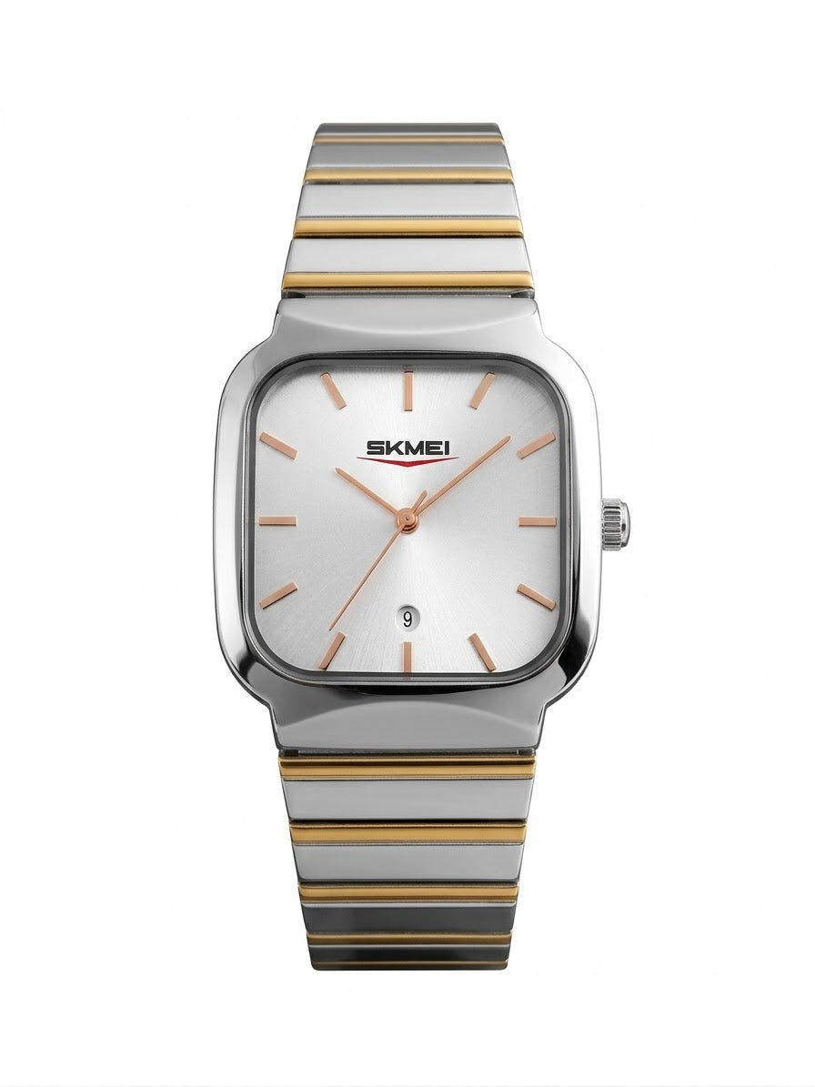 SKMEI Classic Square Two-Tone Silver & Gold Men's Watch