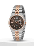 Essential Quartz Chocolate Brown Dial Two-Tone Luxury Watch