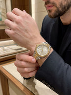 Classic Two-Tone Gold & Silver Arabic Dial Luxury Watch