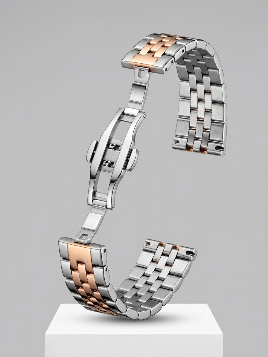 Essential Quartz Chocolate Brown Dial Two-Tone Luxury Watch