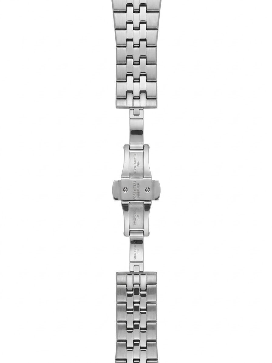 Essential Quartz Black Textured Dial Silver Luxury Watch