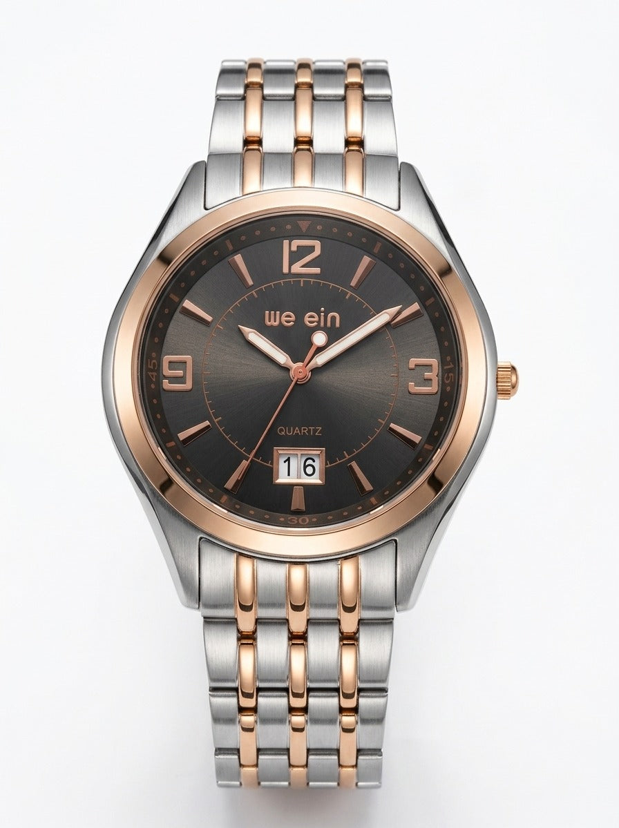 Aurex Men’s Luxury Two-Tone Stainless Steel Watch – Blue Dial