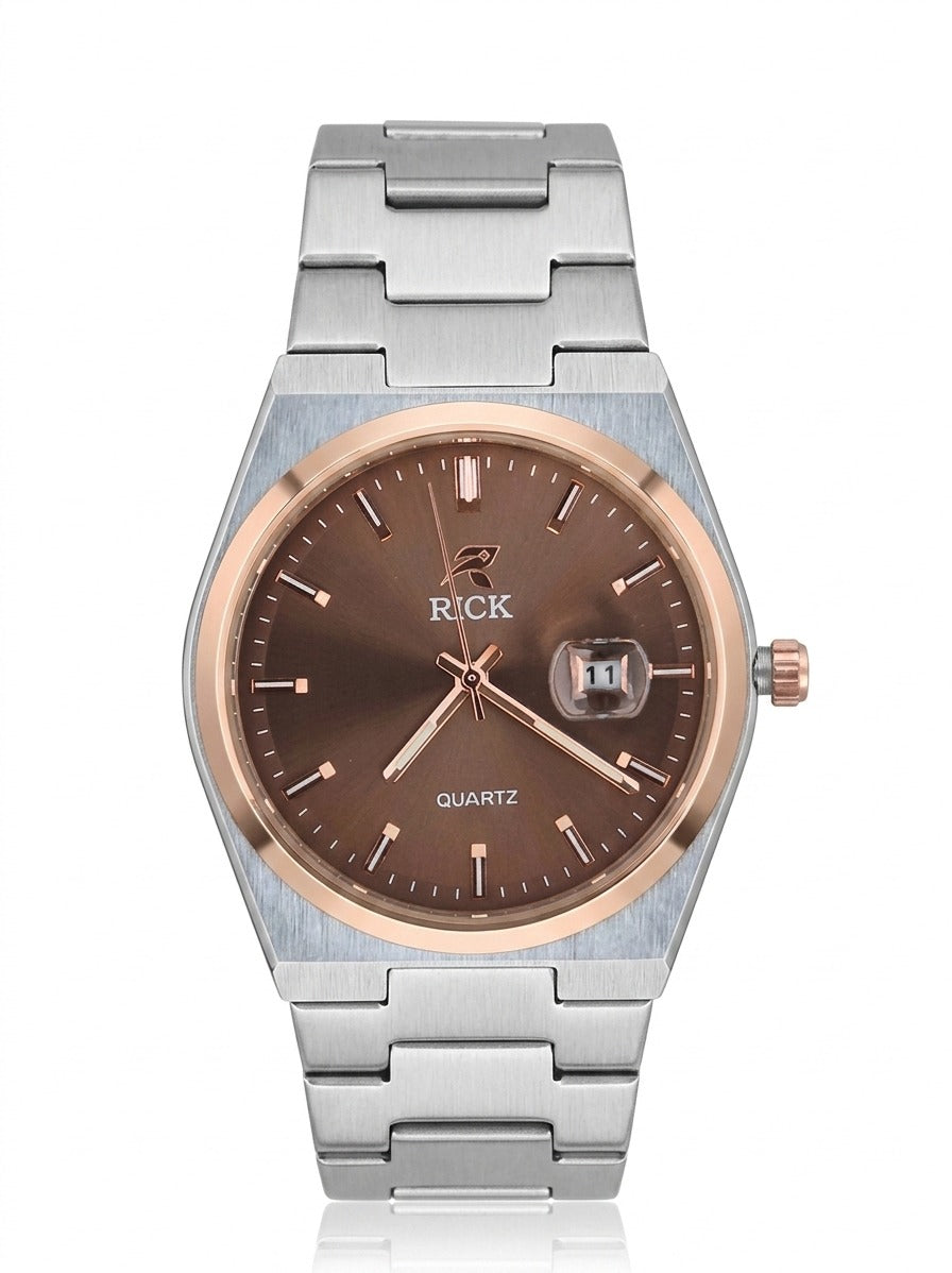 RICK Classic Brown Dial Stainless Steel Watch