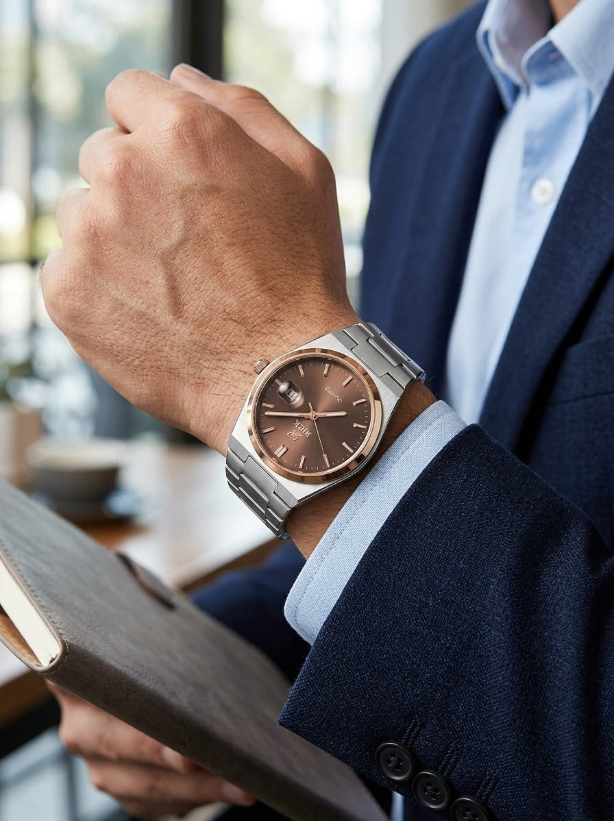 RICK Classic Brown Dial Stainless Steel Watch