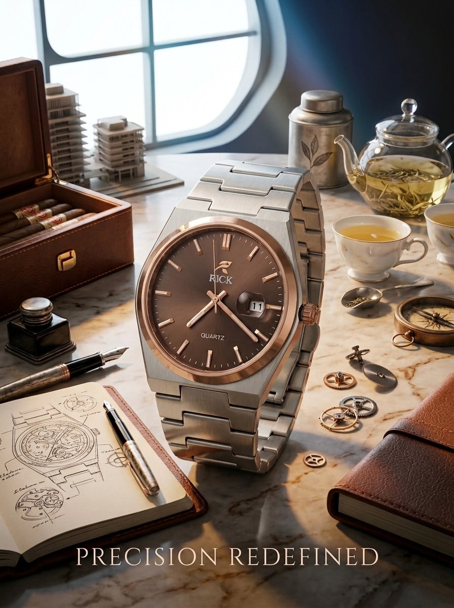 RICK Classic Brown Dial Stainless Steel Watch