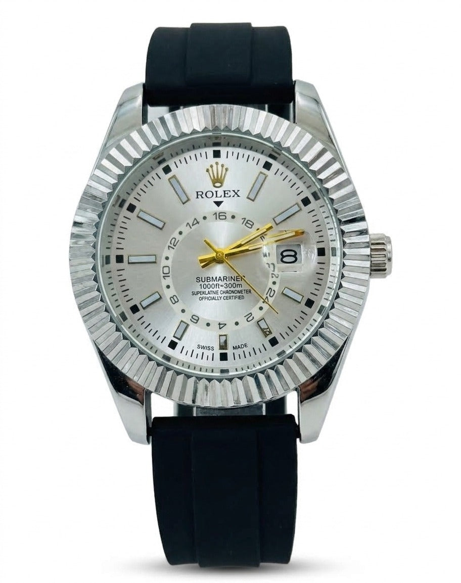Rolex-Style Men's Luxury Gold Tone Watch