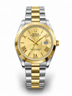 Aurex Classic Two-Tone Gold & Silver Date Watch – Champagne Roman Dial