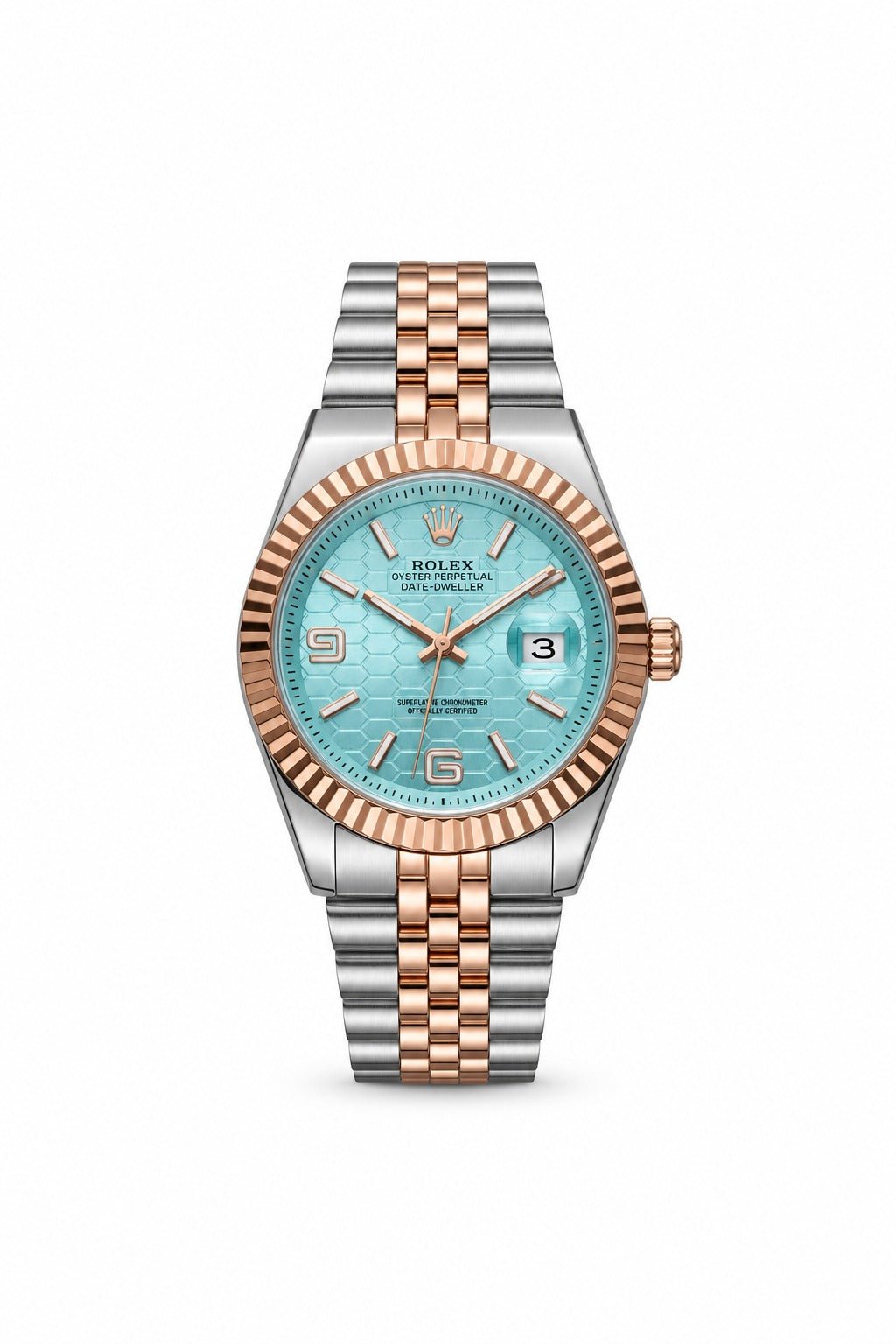 Aurex Ice Blue Dial Rose Gold Two-Tone Luxury Watch