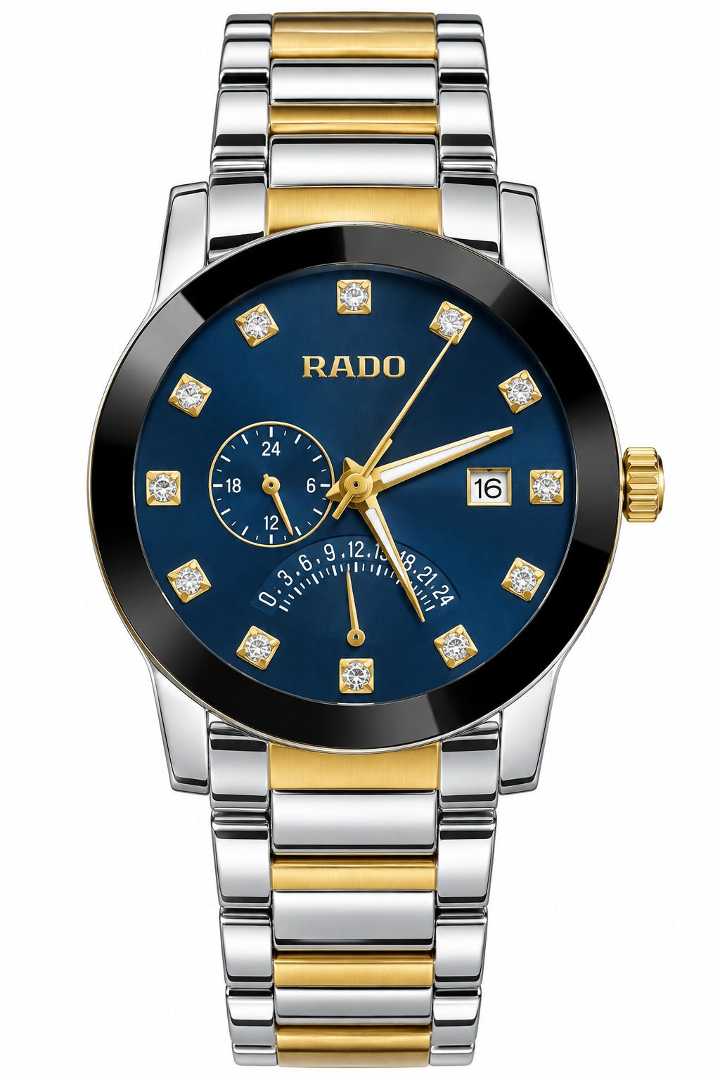 Luxury Blue & Gold Stainless Steel Watch – Elegant Men’s Wristwatch