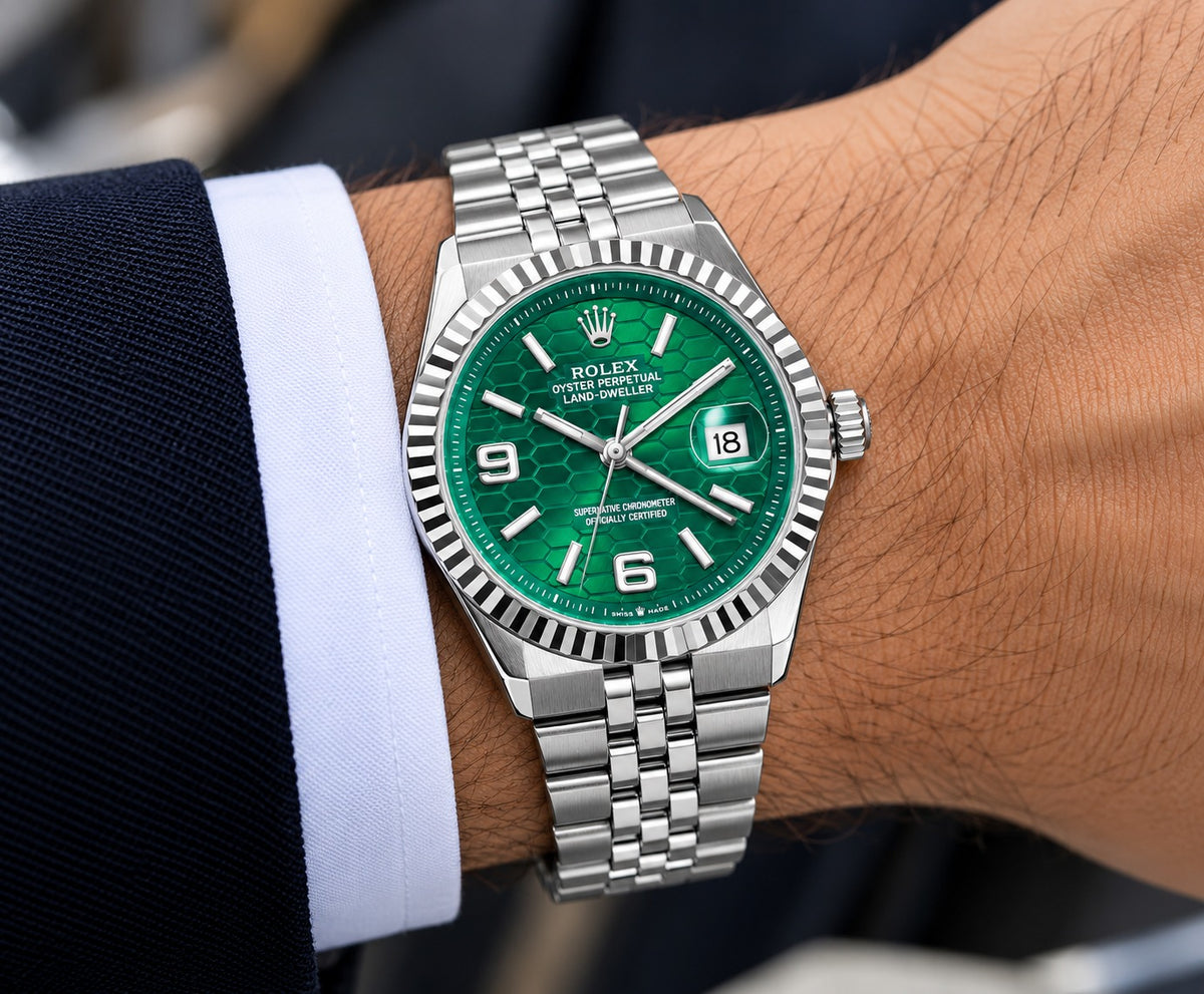 Luxury Green Dial Stainless Steel Watch – Premium Men’s Wristwatch