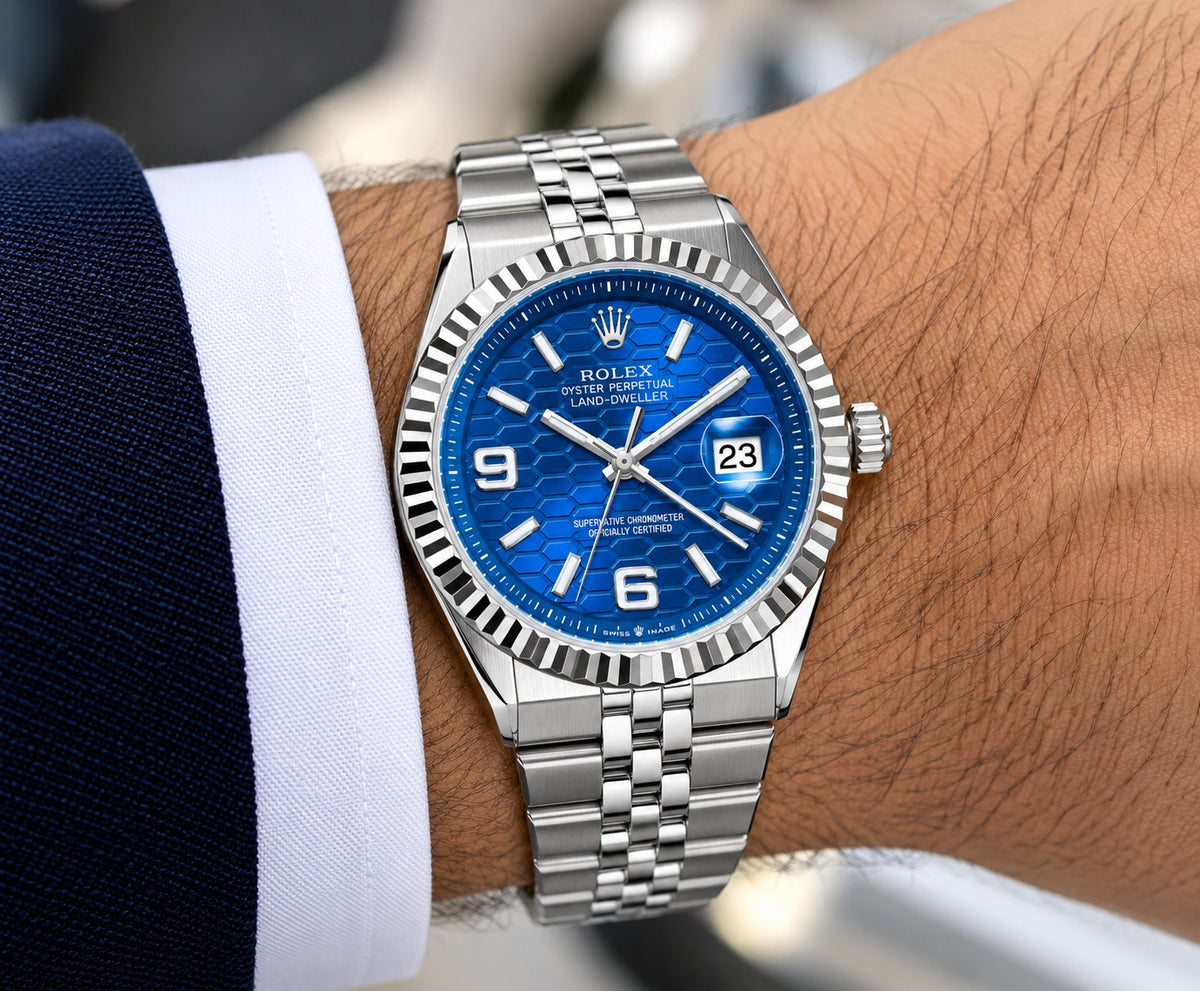 Luxury Blue Dial Stainless Steel Watch – Premium Men’s Wristwatch