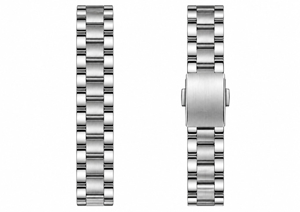 Moonax Luxury Men’s Watch – Silver Stainless Steel Bracelet with Black Textured Dial