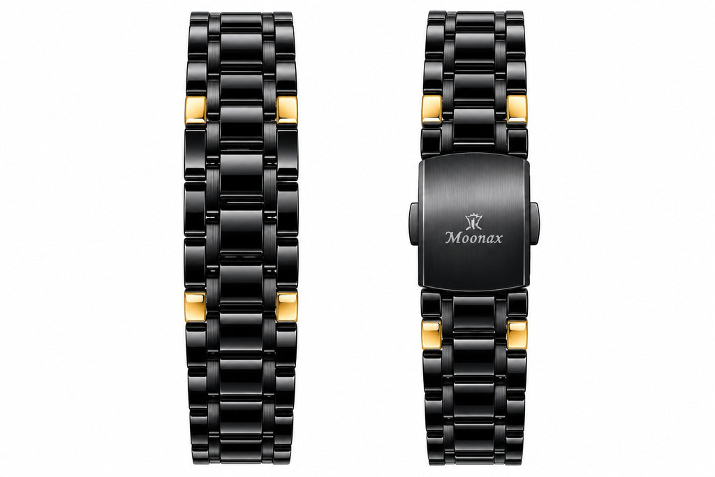 Luxury Black & Gold Men’s Watch – Premium Stainless Steel Design
