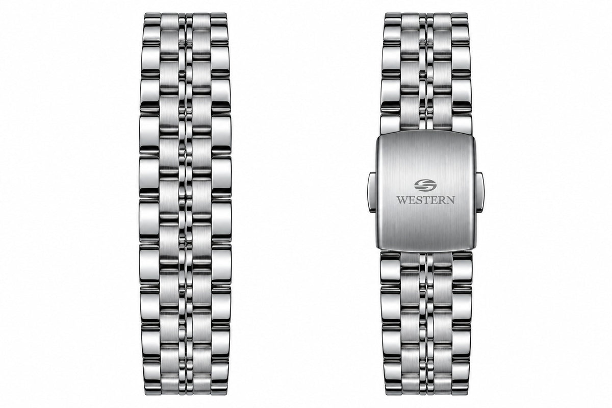Luxury Silver Dial Men’s Watch – Stainless Steel Quartz Wristwatch