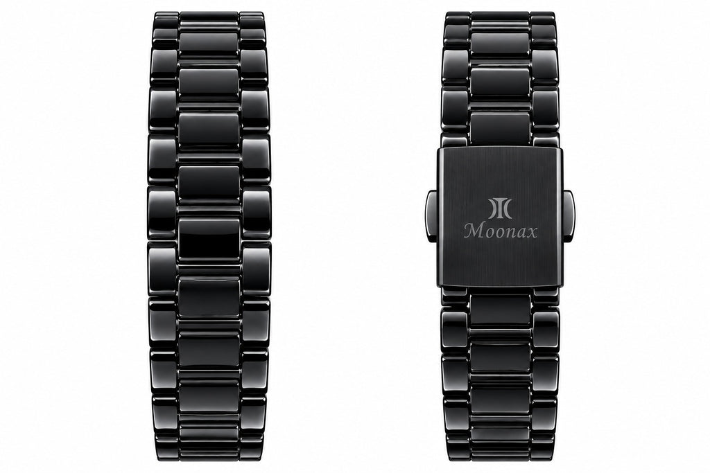 Luxury Black & Silver Men’s Watch – Elegant Stainless Steel Wristwatch