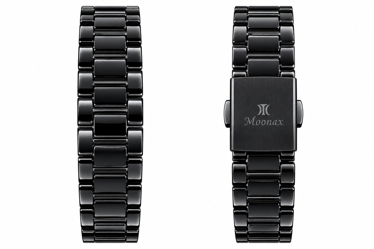 Luxury Black & Silver Men’s Watch – Elegant Stainless Steel Wristwatch