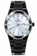 Luxury Black & Silver Men’s Watch – Elegant Stainless Steel Wristwatch