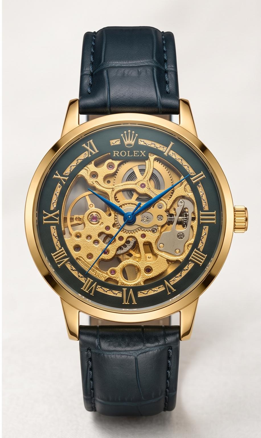 Luxury Gold Skeleton Automatic Watch