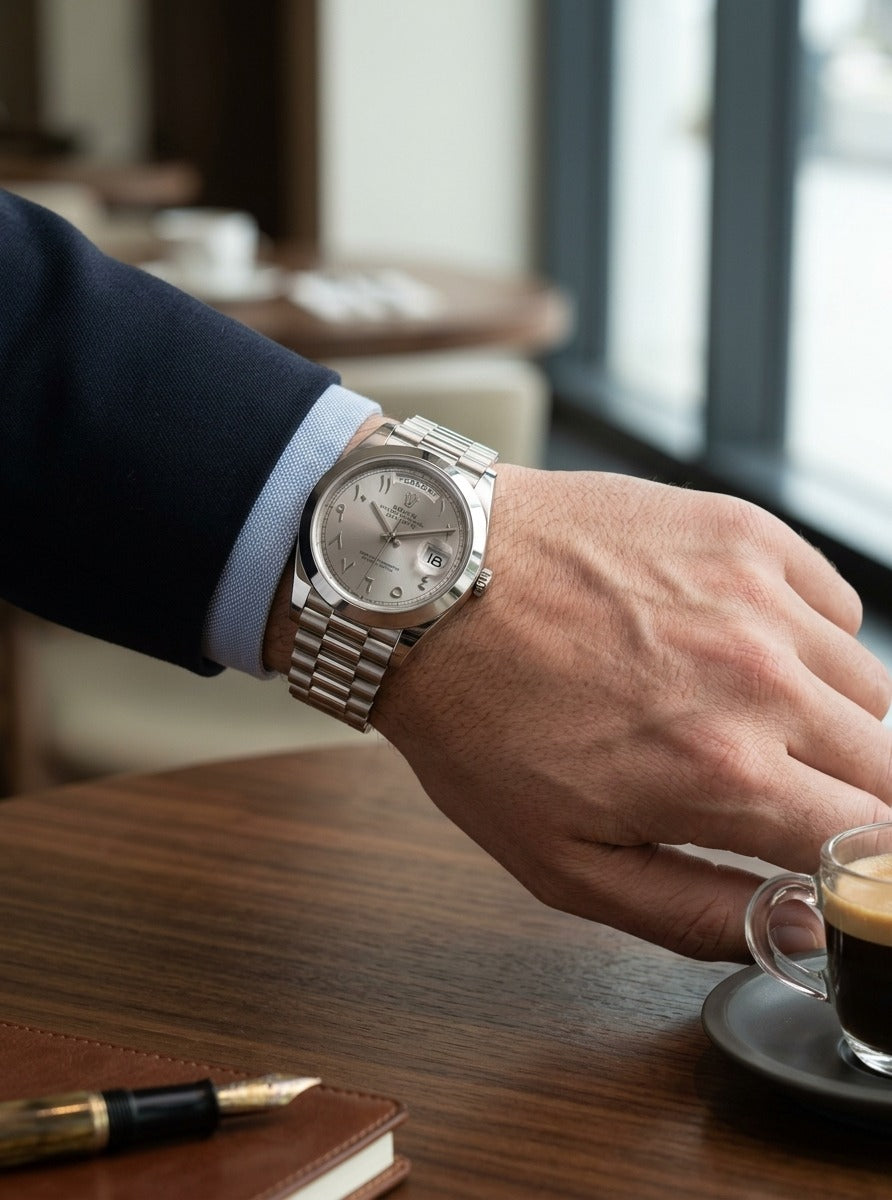 Men’s Classic Silver Luxury Watch – Silver Dial & Stainless Steel Bracelet