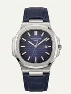 Luxury Black Dial Stainless Steel Watch with Leather Strap