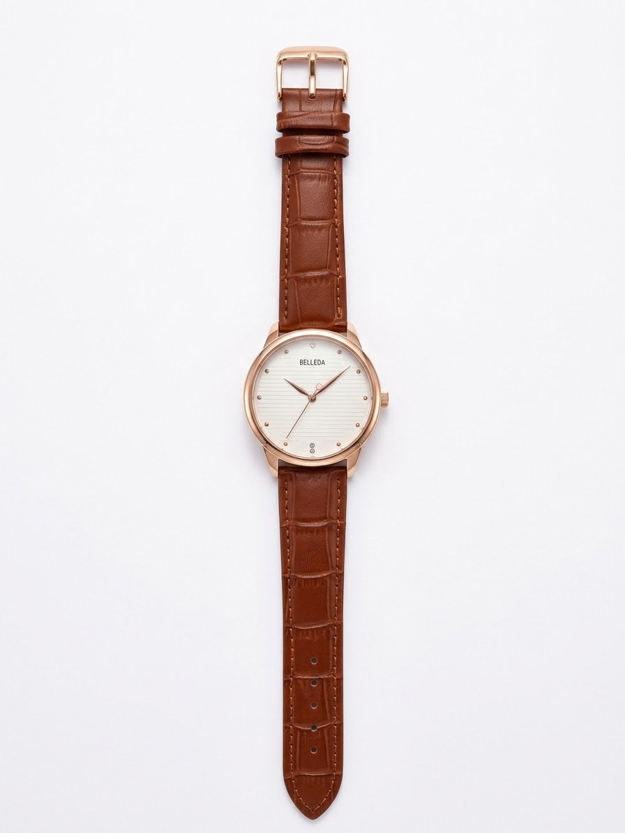 Belleda Classic Rose Gold Leather Watch