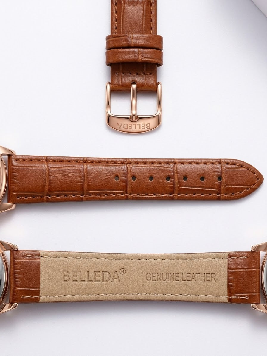 Belleda Classic Rose Gold Leather Watch